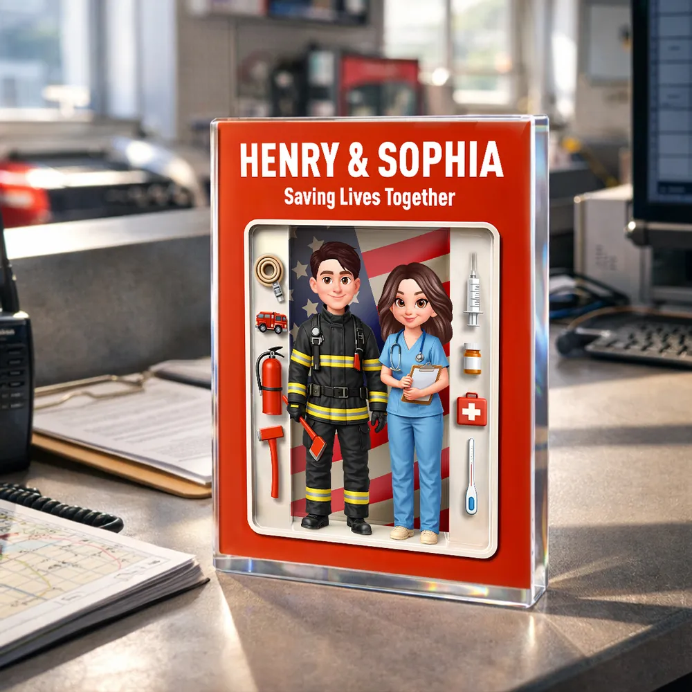 Personalized Hero Figurine Set for Firefighters and Nurses - Appreciation Gift Plaque MagicInPrints