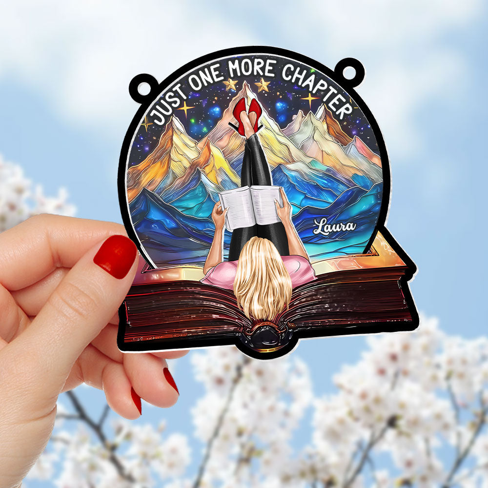 Personalized Suncatcher Ornament for Book Lovers - 'Just One More Chapter' Ornament PopCulturePrints