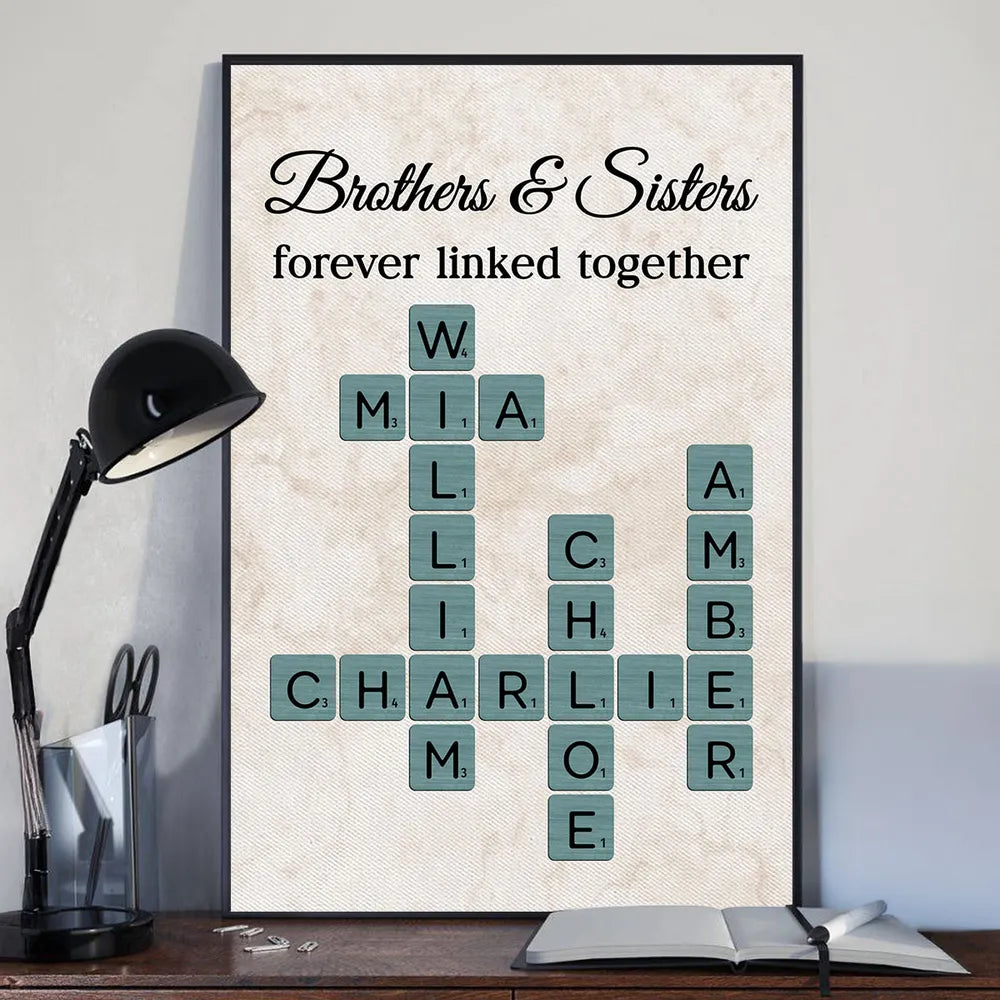 Personalized Family Name Scrabble Art Print for Siblings - Sentimental Home Decor Gift Poster or Canvas MagicInPrints