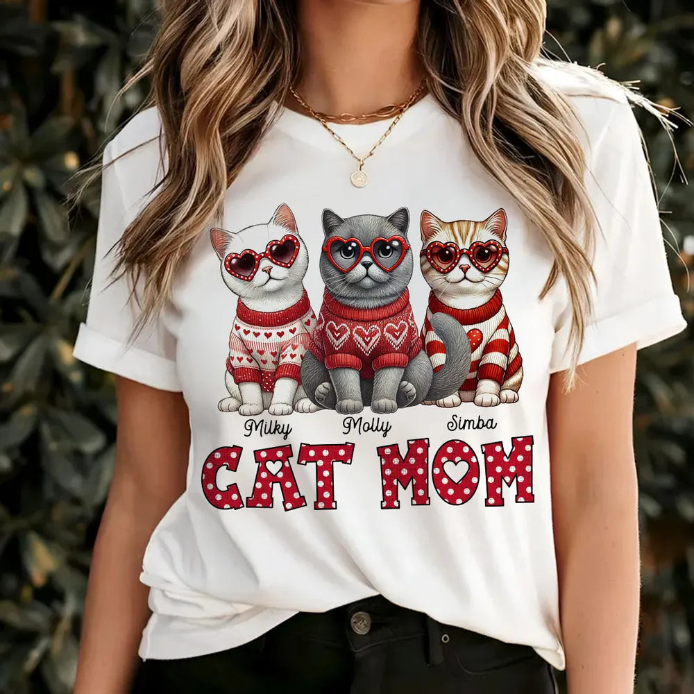 Personalized Cat Mom T-Shirt for Women with Cute Cat Design - Perfect Gift for Cat Lovers Cloth MagicInPrints