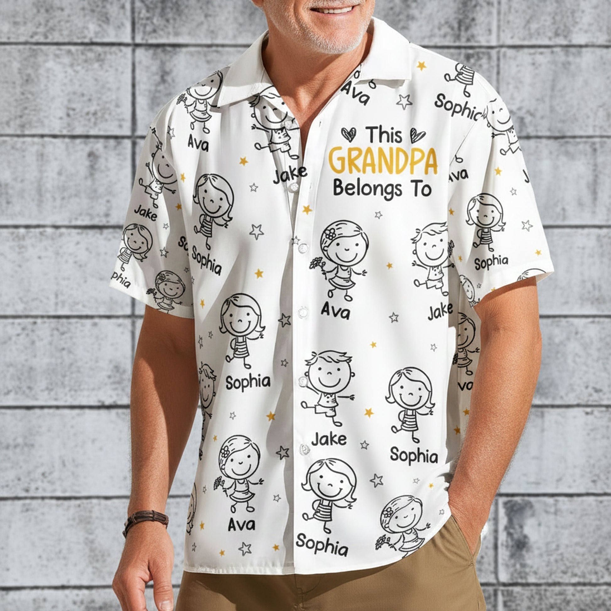 Custom Grandpa Hawaiian Shirt for Men with Grandkids Names - Gift for Father's Day Cloth MagicInPrints