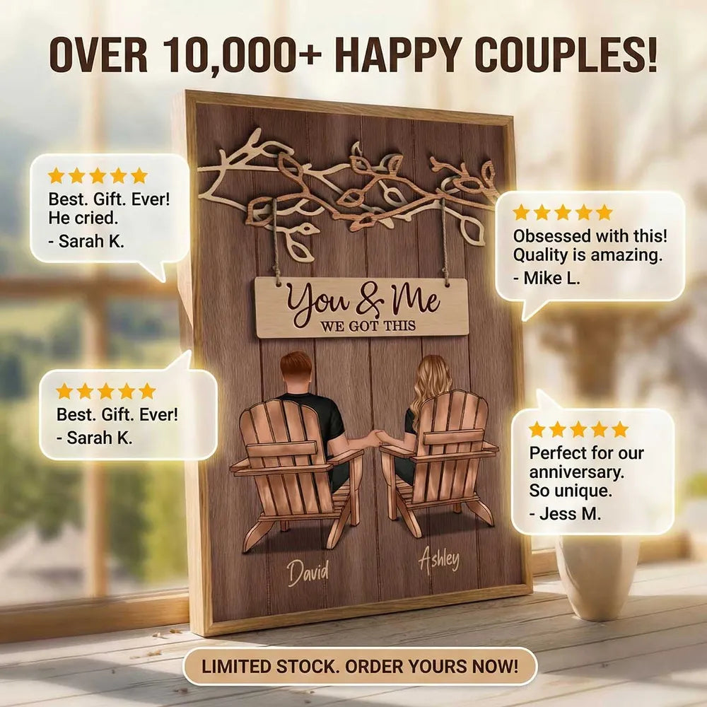 Personalized Couple Wooden Wall Art for Home Decor - Romantic Gift Poster or Canvas MagicInPrints