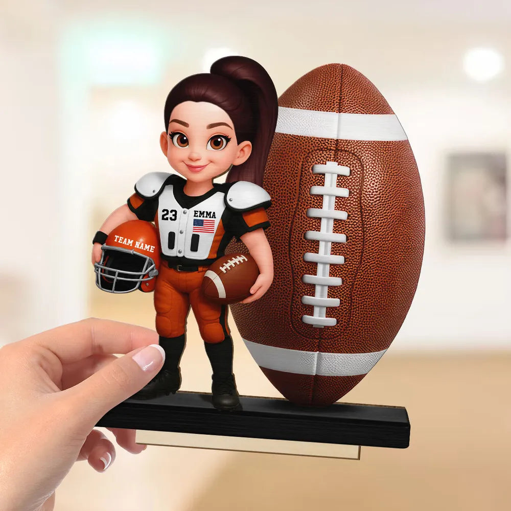 Personalized Football Player Figurine for Kids - Custom Name Gift Plaque MagicInPrints