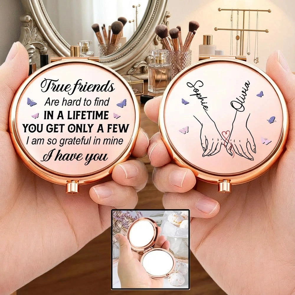 Personalized Compact Mirror for Friends - Sentimental Gift for Best Friend Beauty Tools MagicInPrints