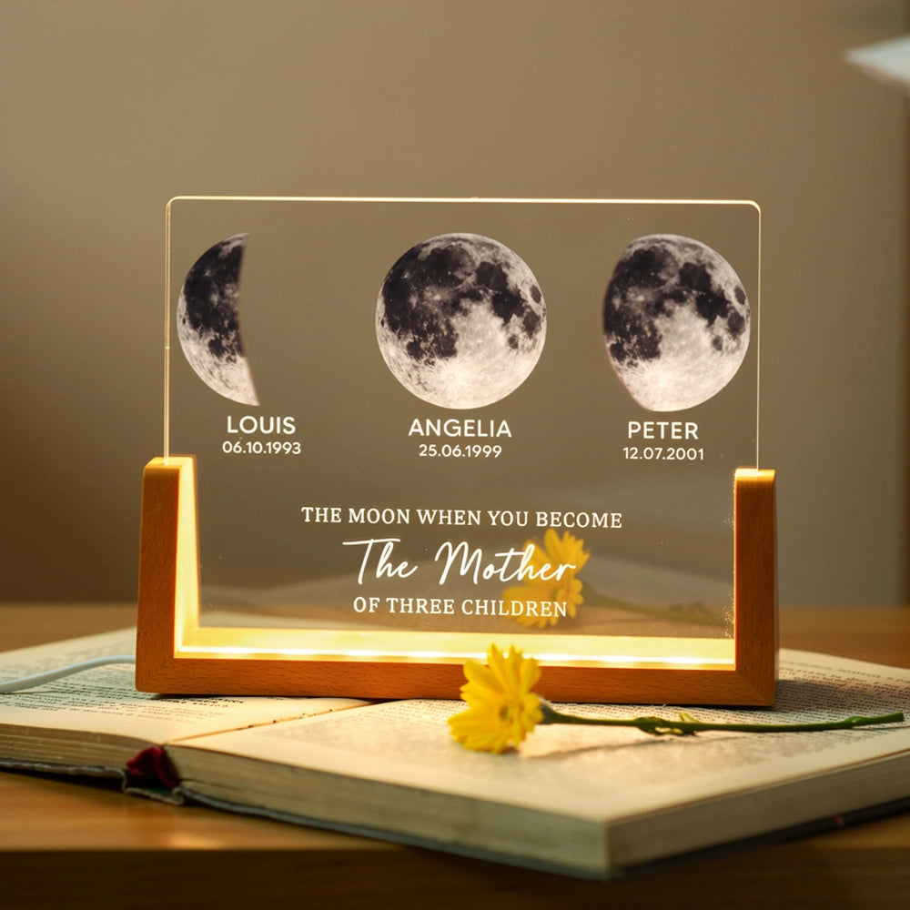 Personalized Moon Phase Acrylic Plaque for Mothers - Sentimental Gift for Family Plaque MagicInPrints