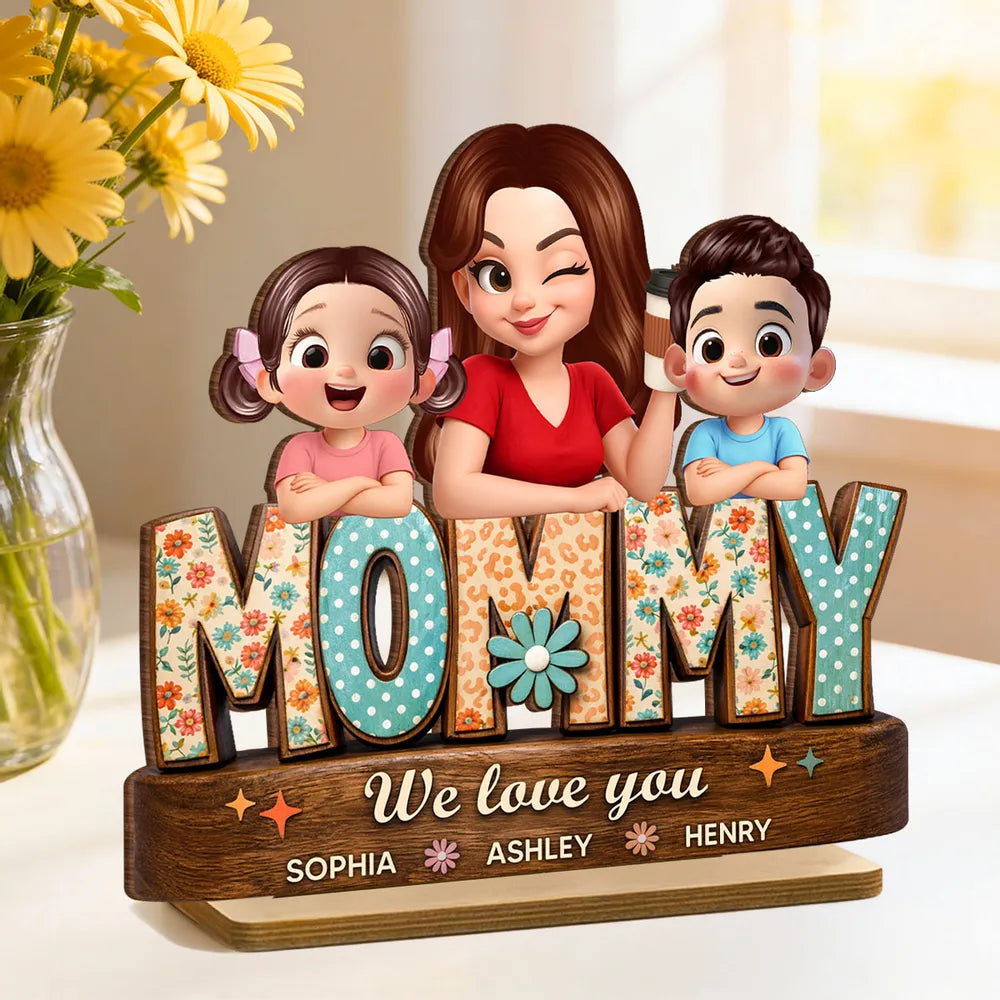 Personalized Family Figurine for Mom - Custom Names Gift for Mother's Day Plaque MagicInPrints