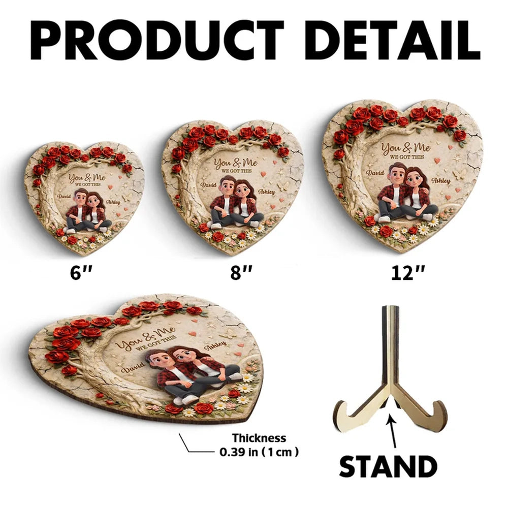 Personalized Heart-Shaped Plaque for Couples - Romantic Gift Plaque MagicInPrints