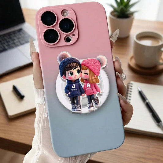 Personalized Couple Phone Case for iPhone - Cute Cartoon Design Cell Phone Accessories MagicInPrints
