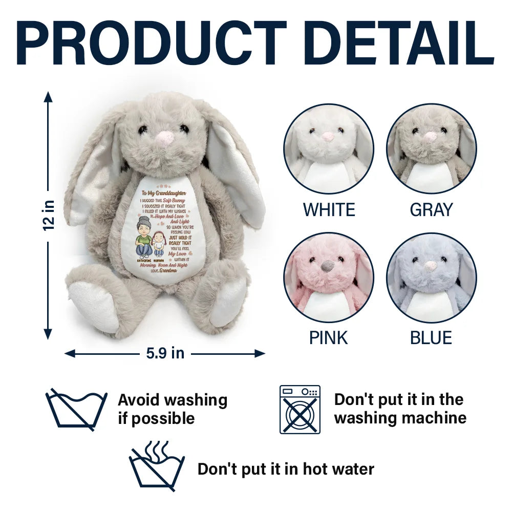 Personalized Soft Bunny Plush for Granddaughter - Sentimental Gift from Grandma Plaything MagicInPrints
