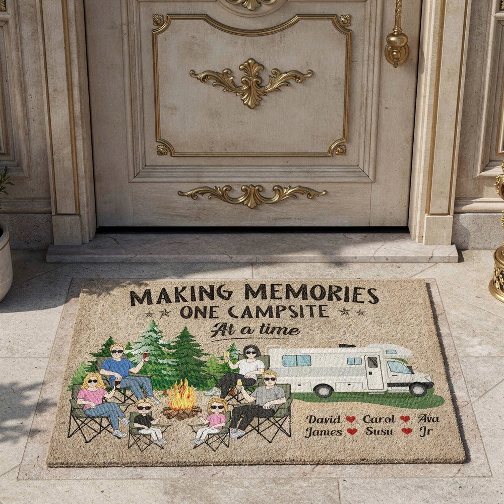 Personalized Camping Doormat for Families - Making Memories at Campsite Doormat MagicInPrints