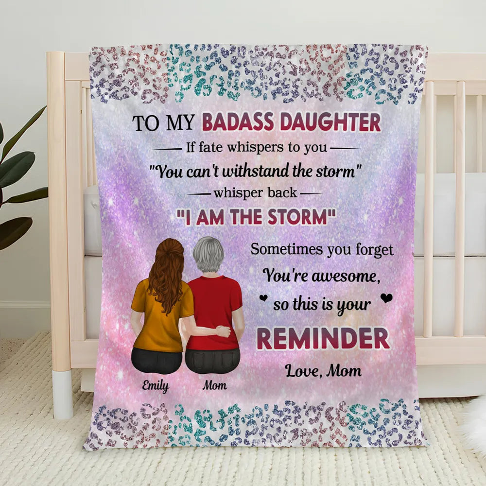 Personalized Blanket for Daughter - Inspirational Message from Mom Blanket MagicInPrints