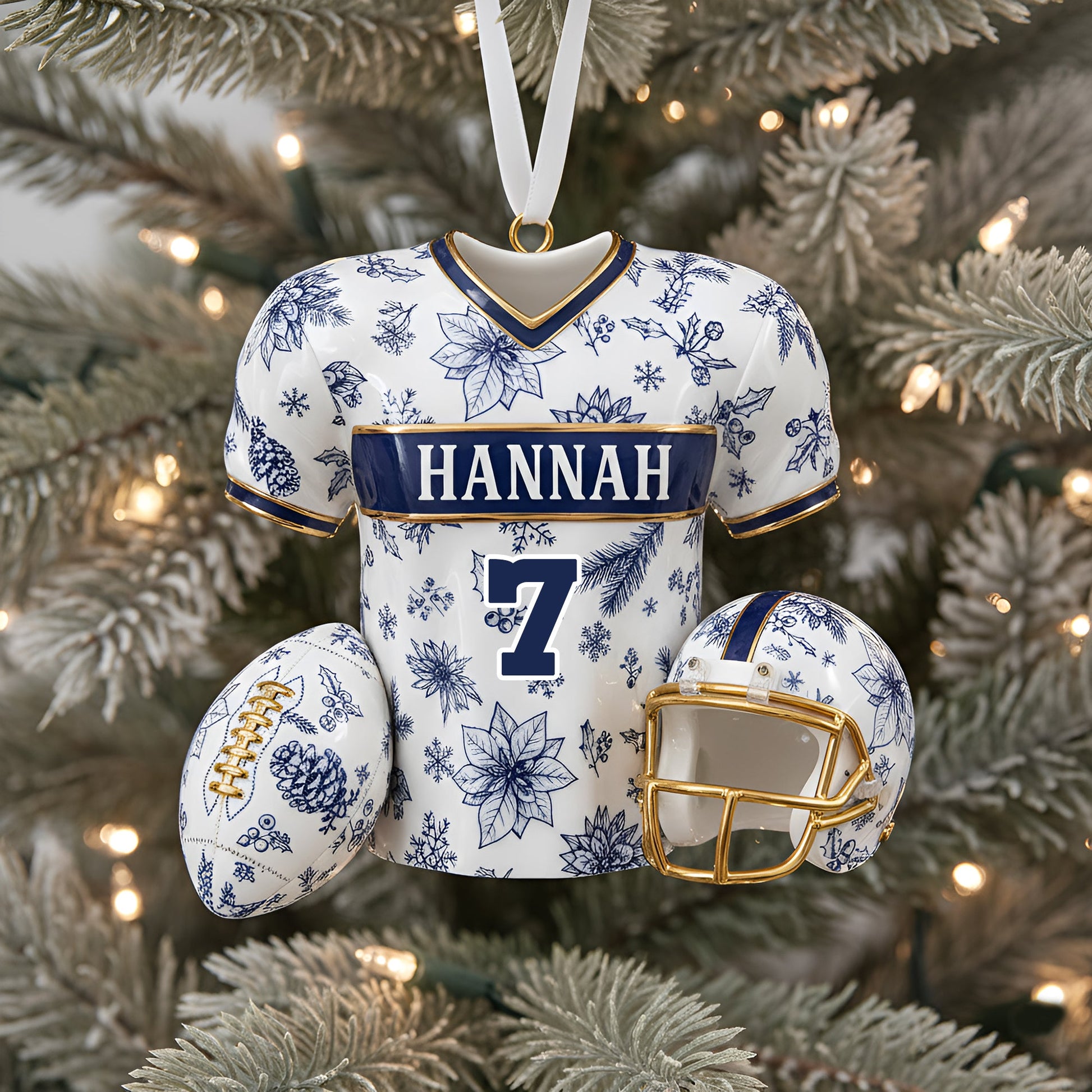 Personalized Christmas Festive Jersey Ornament Ornament MagicInPrints