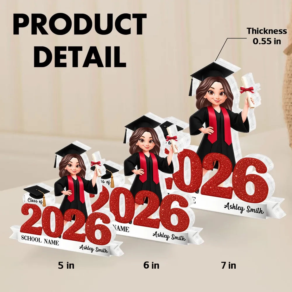 Custom Graduation Figurine for Class of 2026 - Personalized Keepsake Gift Plaque MagicInPrints