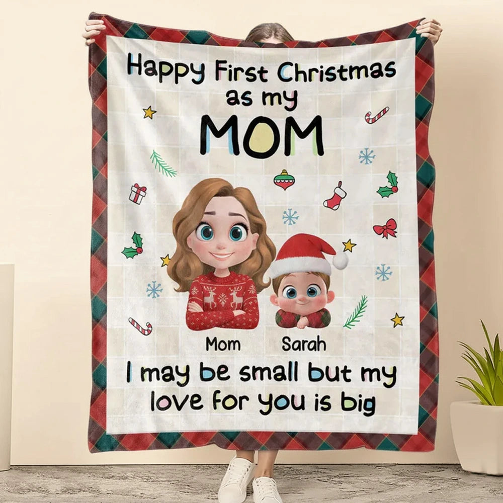 Personalized Christmas Blanket for Mom - First Christmas Sentimental Gift Blanket MagicInPrints