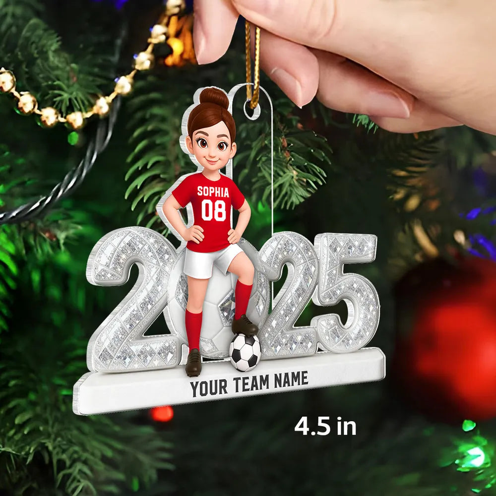 Personalized Soccer Ornament for Kids - Custom Team Name 2025 Ornament MagicInPrints