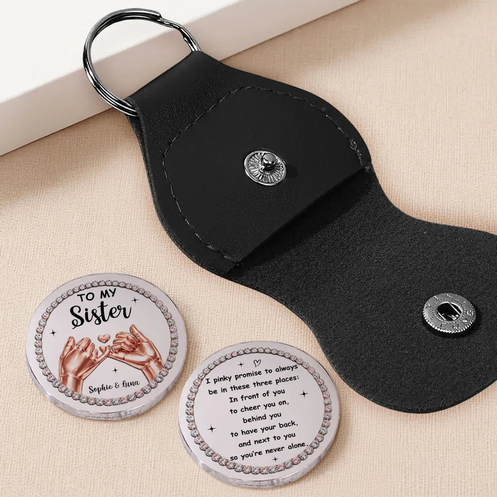 Personalized Sister Keychain Gift with Pinky Promise Message - Sentimental Keepsake Keychain MagicInPrints