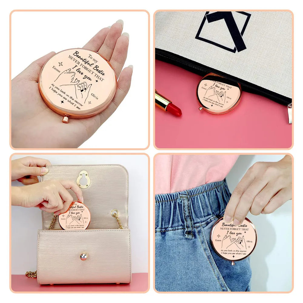 Personalized Compact Mirror for Best Friend - Sentimental Gift for Special Occasions Beauty Tools MagicInPrints