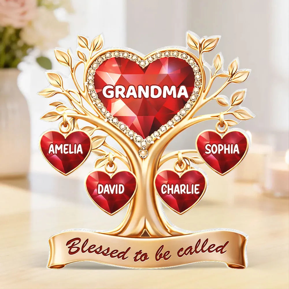 Personalized Family Tree Ornament for Grandma - Heartwarming Gift for Mother's Day Plaque MagicInPrints