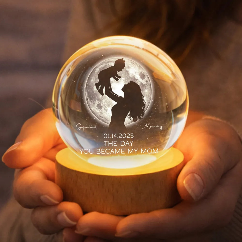 Personalized Crystal Night Light for Mothers - Sentimental Gift for Mom's Special Day Lamp MagicInPrints