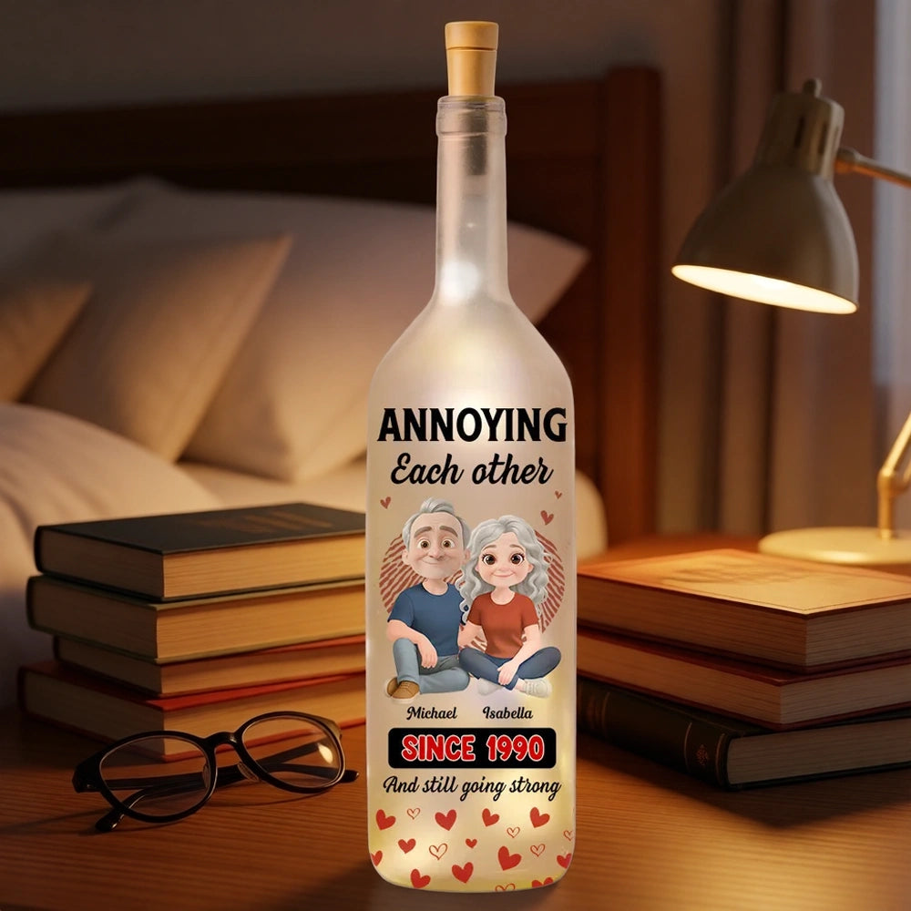 Personalized LED Wine Bottle Lamp for Couples - Anniversary Gift Lamp MagicInPrints