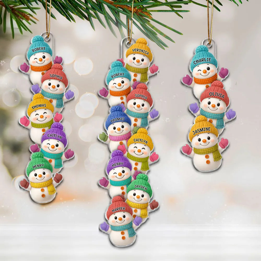 Personalized Snowman Family Christmas Ornaments - Holiday Tree Decor Ornament MagicInPrints