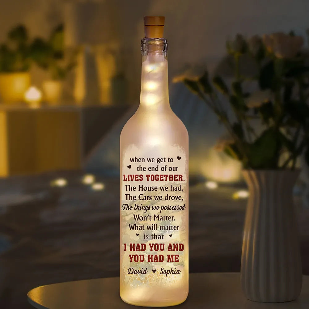 Personalized LED Wine Bottle Lamp for Couples - Romantic Anniversary Gift Lamp MagicInPrints