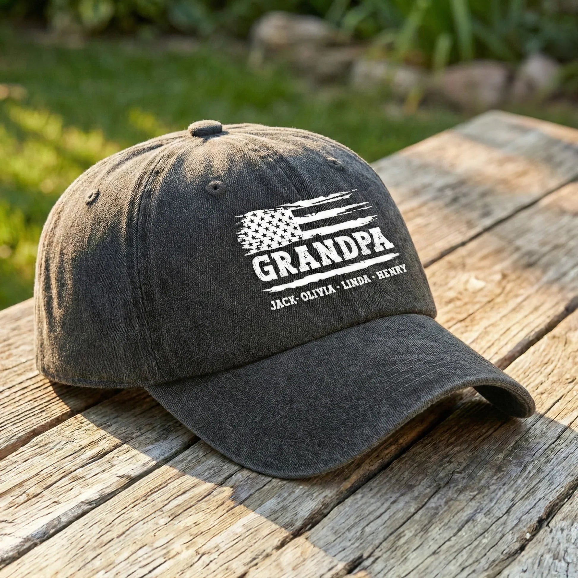Custom Grandpa Hat for Family - Personalized Names Embroidered Cap Hat MagicInPrints