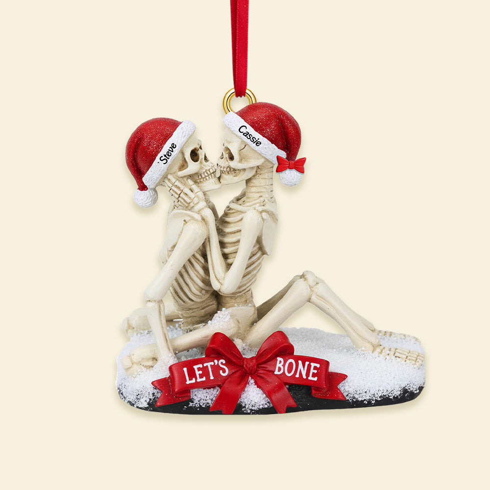 Excited Bone Couple Christmas Ornament, Personalized Gifts For Couple Ornament MagicInPrints