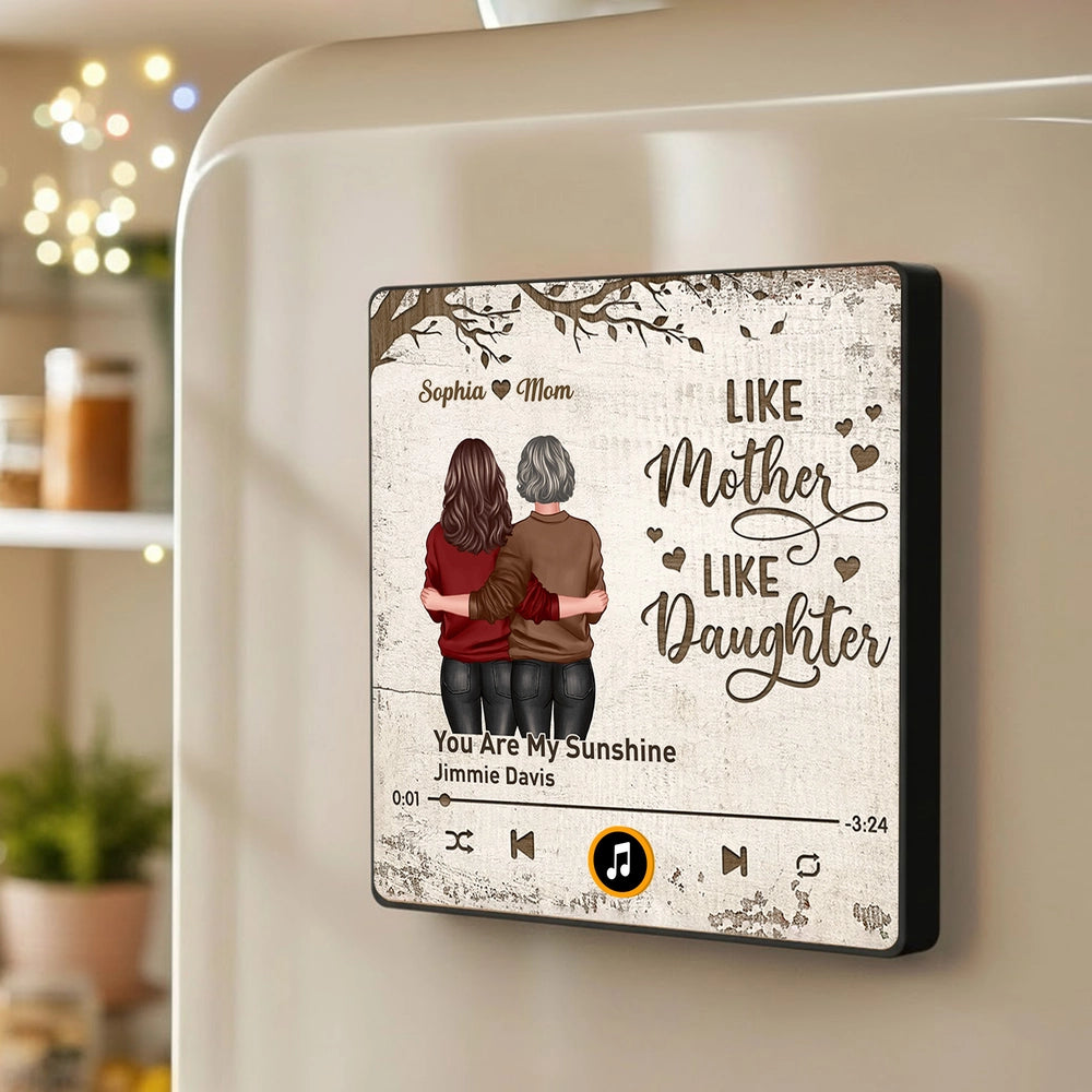 Personalized Mother Daughter Music Plaque - Sentimental Gift for Mom Fridge Magnet MagicInPrints