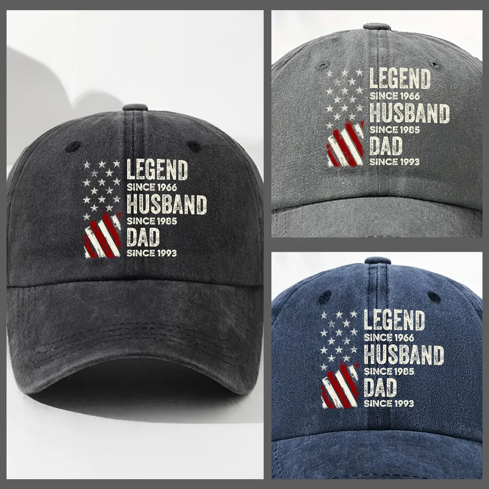 Custom Embroidered Dad Hat for Fathers - Legend Husband Dad Papa Design Hat MagicInPrints
