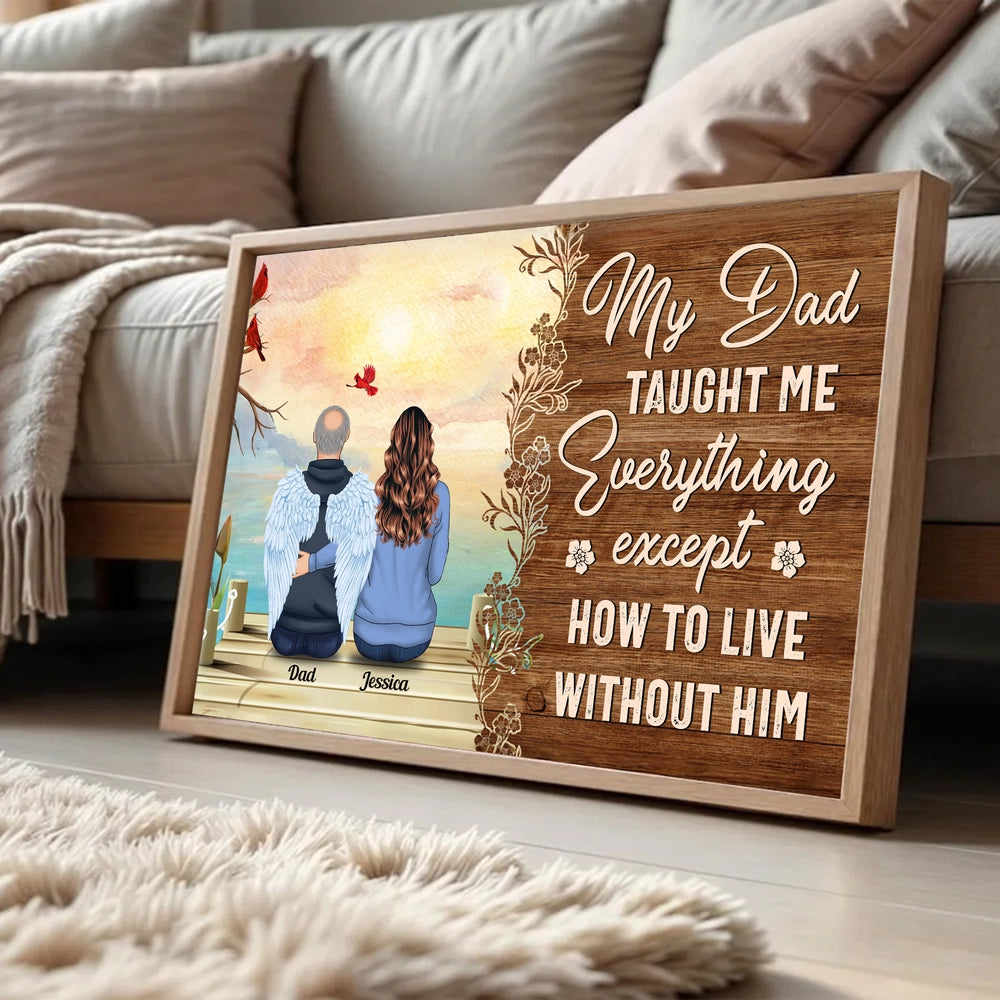 Personalized Memorial Canvas for Daughter - Angel Dad Tribute Poster or Canvas MagicInPrints