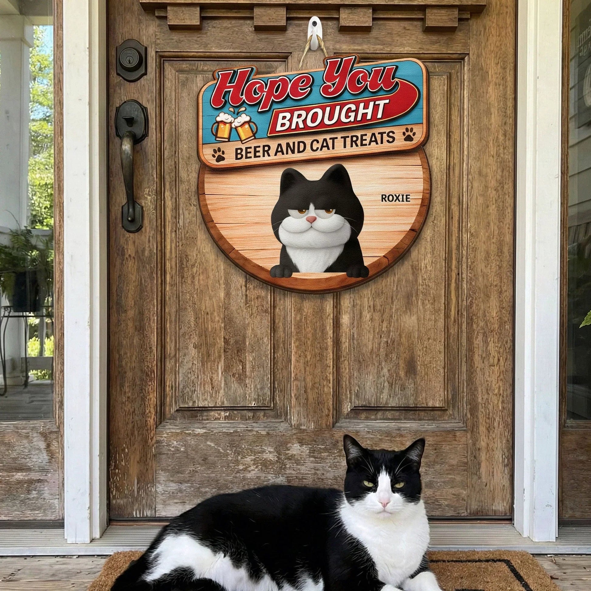 Custom Dog Lover Door Sign for Beer and Treats - Fun Home Decor Sign MagicInPrints