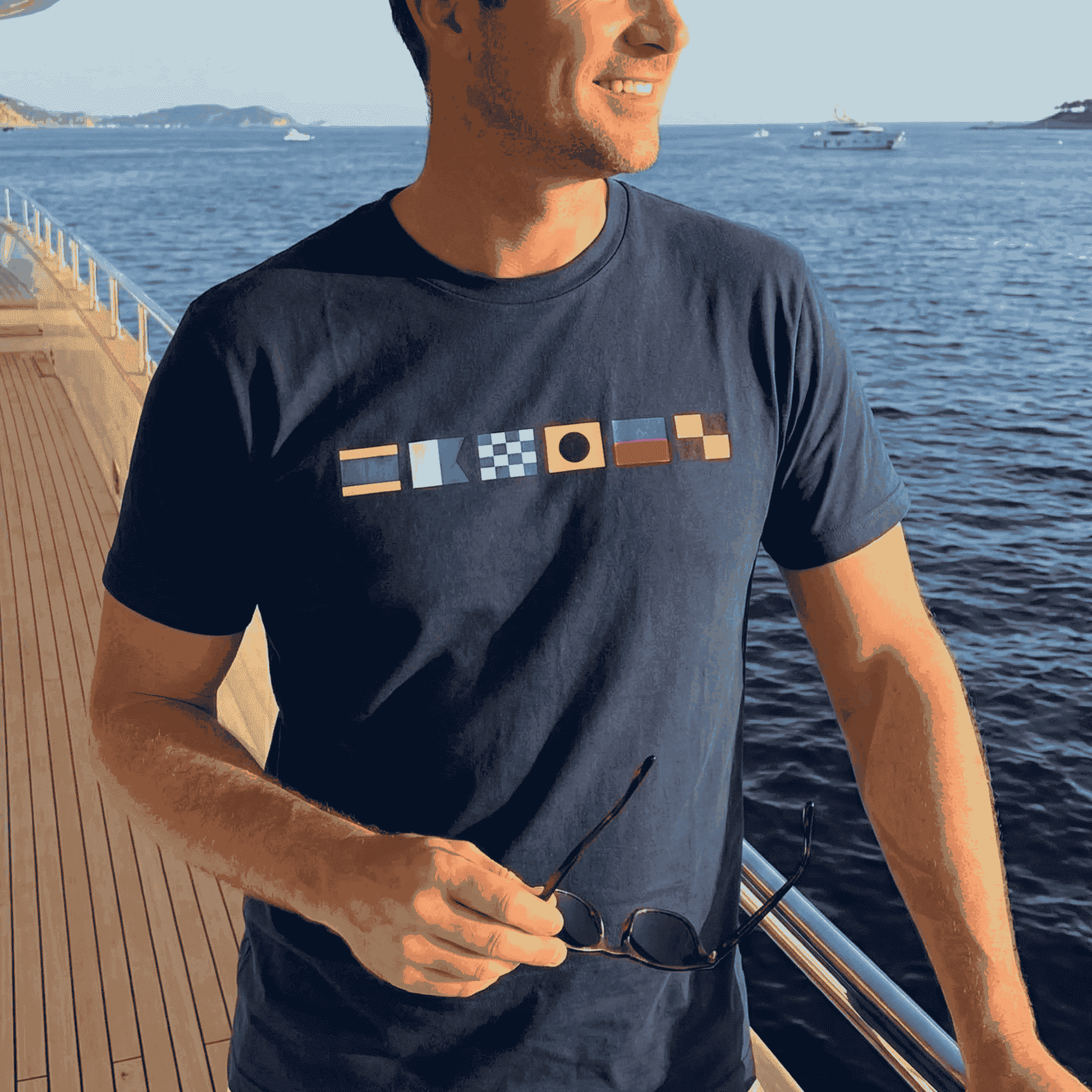 Nautical Signal Flags T-Shirt for Men - Casual Maritime Style Cloth MagicInPrints