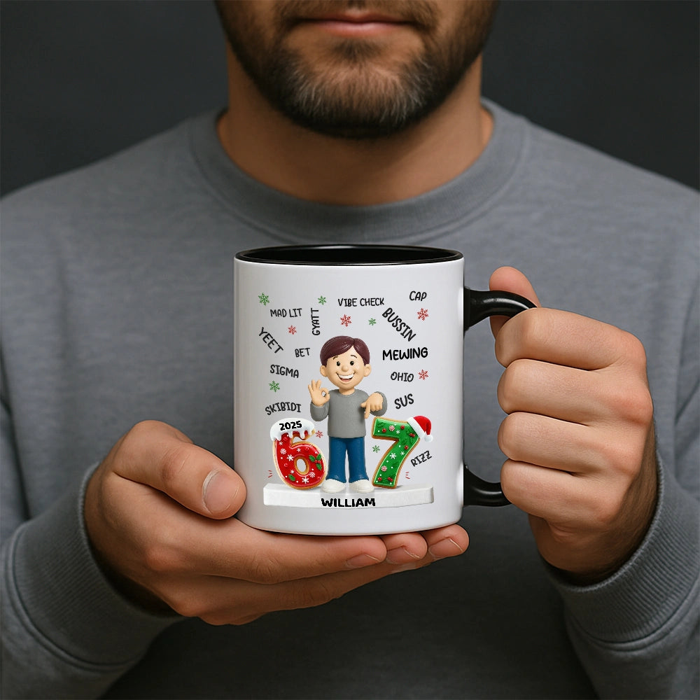 Personalized Kids Christmas Mug with Funny Slang and Year - Holiday Gift Cup MagicInPrints