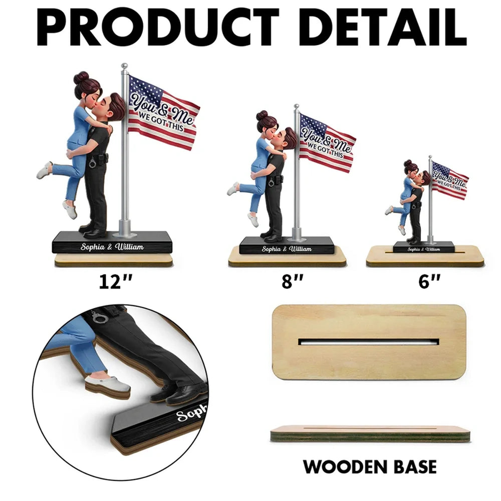 Personalized Couple Figurine for Police Officer and Nurse - Romantic Gift Plaque MagicInPrints