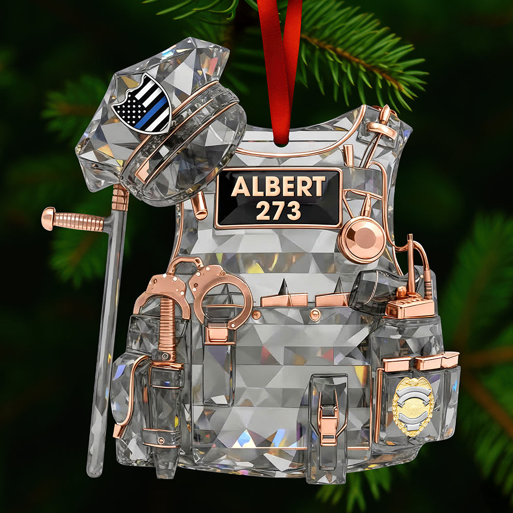 "Protect and Serve, Personalized for Your Hero" - Police Vest Christmas Ornament - Custom Gift for Police Officers Ornament MagicInPrints