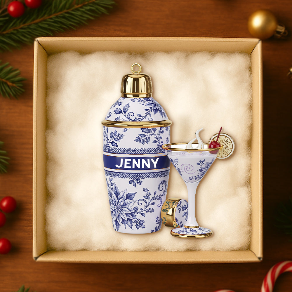 Cheers to You, Jenny! Custom Personalized Christmas Ornament - Gift for Bartenders and Cocktail Lovers Ornament MagicInPrints
