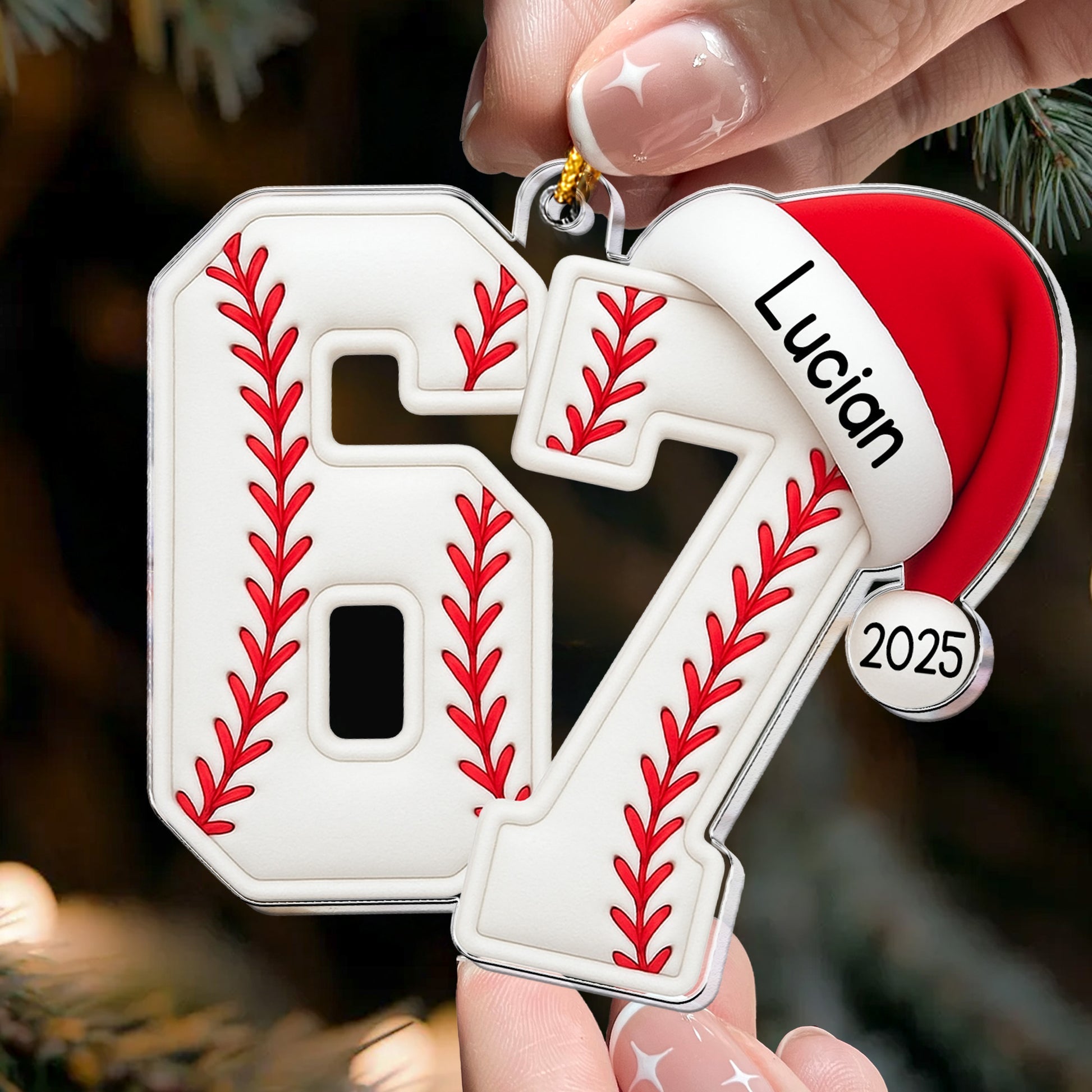 Personalized Sports Number Christmas Ornaments for Kids - Holiday Gift Ornament MagicInPrints