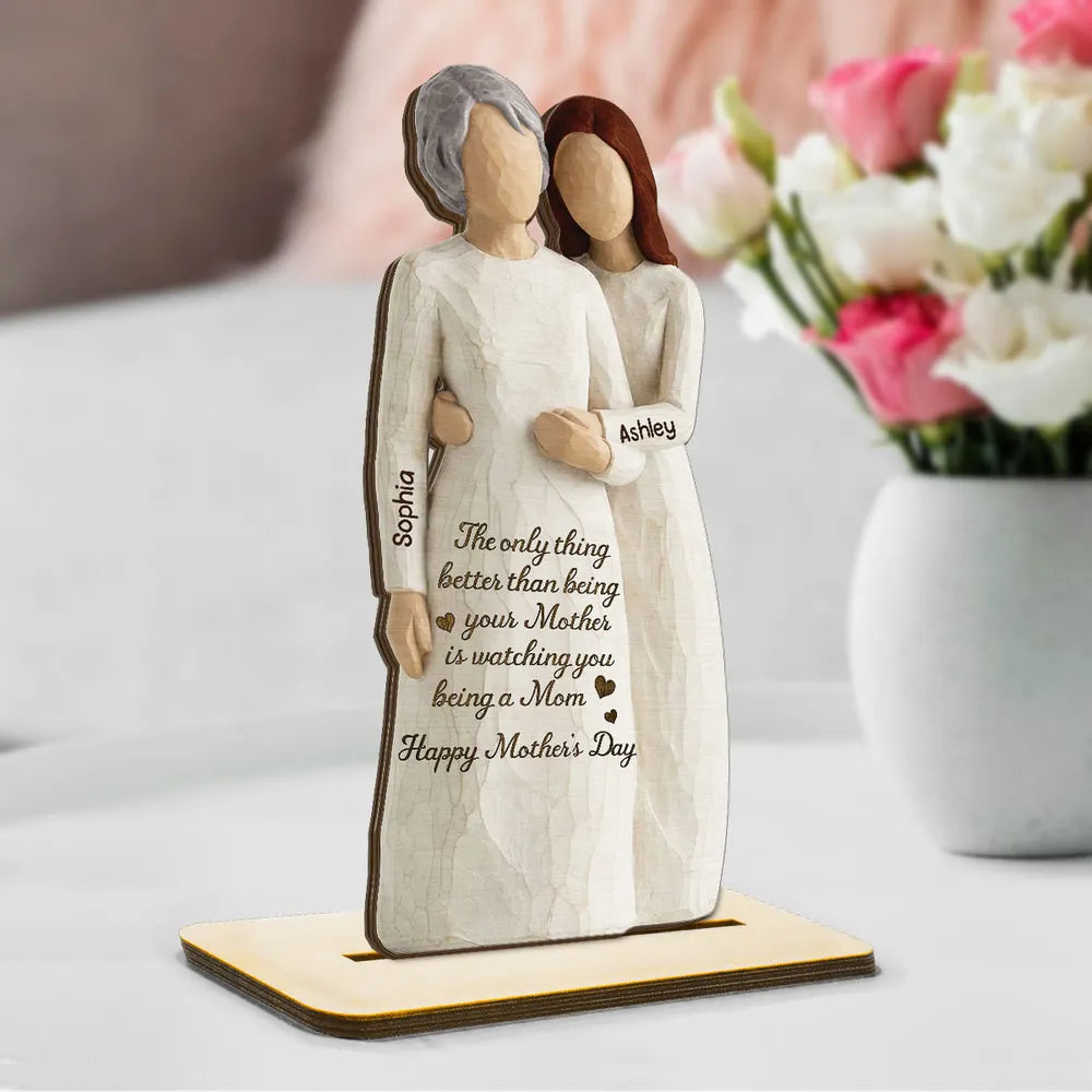 Personalized Mother-Daughter Wooden Sculpture Gift - Sentimental Keepsake for New Moms Plaque MagicInPrints