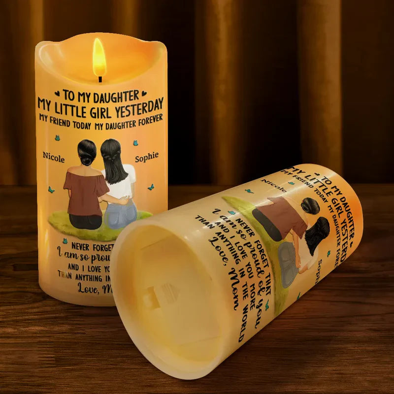 Personalized LED Candle for Daughter - Sentimental Gift with Custom Names Lamp MagicInPrints