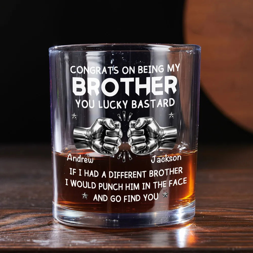 Personalized Funny Whiskey Glass for Brother - Birthday or Special Occasion Cup MagicInPrints