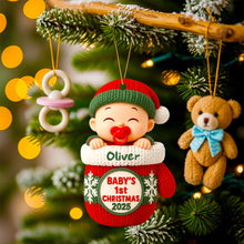 Load image into Gallery viewer, Celebrate Baby&#39;s First Christmas with a Personalized Ornament - Custom Gift for Kids Ornament MagicInPrints

