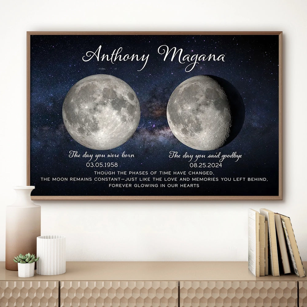 Personalized Memorial Moon Phase Canvas for Loved Ones - Sentimental Tribute Poster or Canvas MagicInPrints
