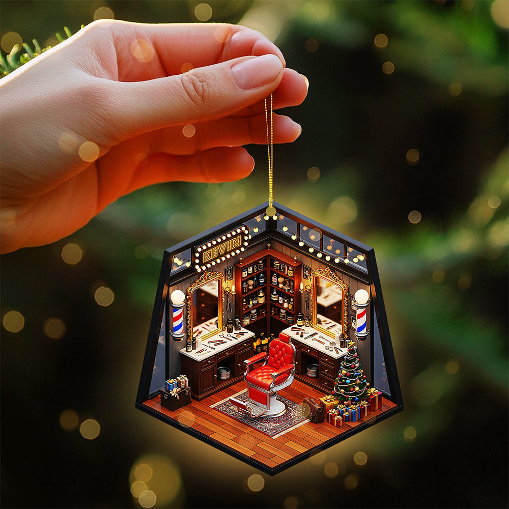 “A Cut Above the Rest” - Personalized Barber Shop Miniature Ornament - Unique Gift for Barbers and Hair Stylists Ornament PopCulturePrints