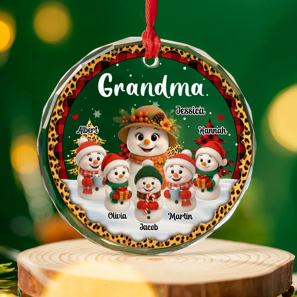 Personalized Christmas Ornament for Grandma - Snowman Family Decoration Ornament MagicInPrints