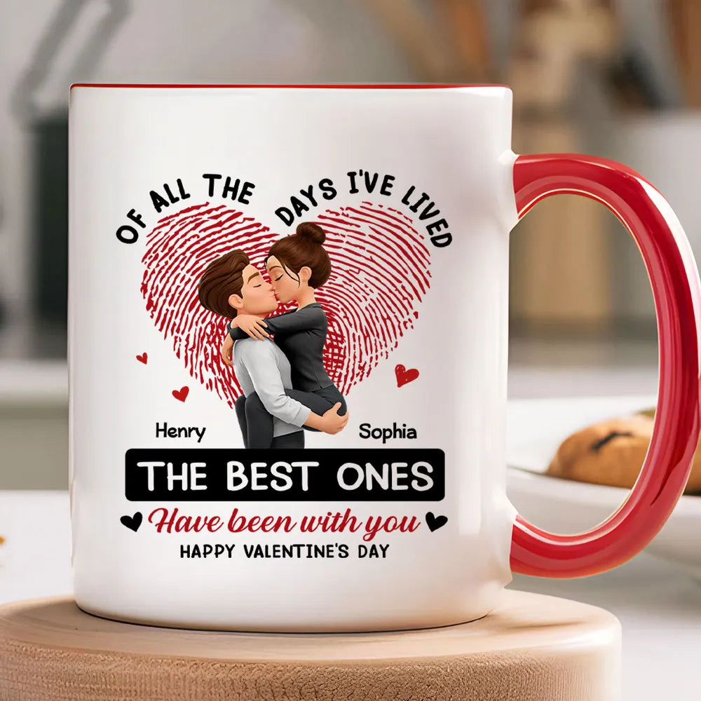 Personalized Romantic Couple Mug for Valentine's Day - Custom Names and Heart Design Cup MagicInPrints