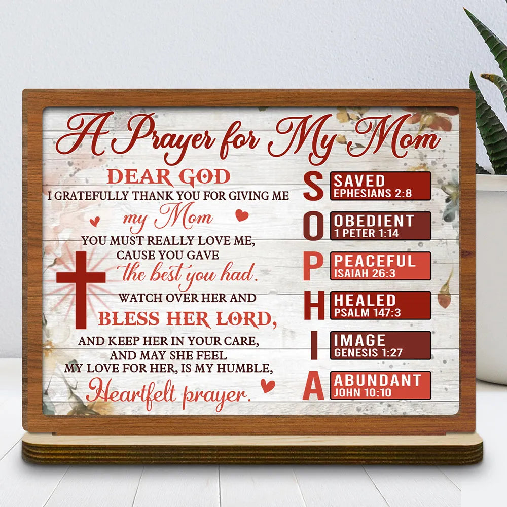 Personalized Prayer Plaque for Mom - Heartfelt Christian Gift for Mother's Day Plaque MagicInPrints