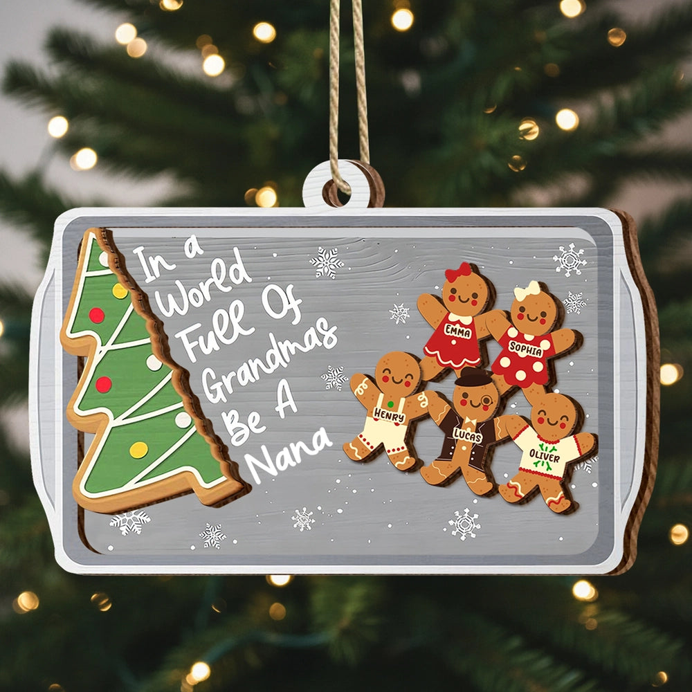 Personalized Christmas Ornament for Nana - Gingerbread Family Decoration Ornament MagicInPrints