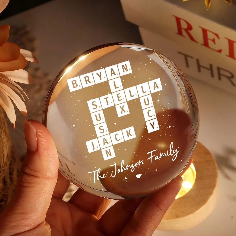Custom Family Name Lamp Personalized Crossword Light - Home Decor Gift Lamp MagicInPrints