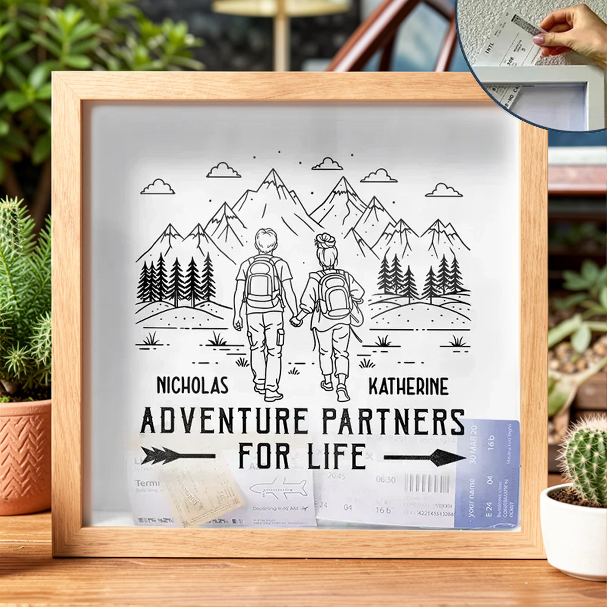 Personalized Adventure Shadow Box for Couples - Travel Memories Keepsake Plaque MagicInPrints